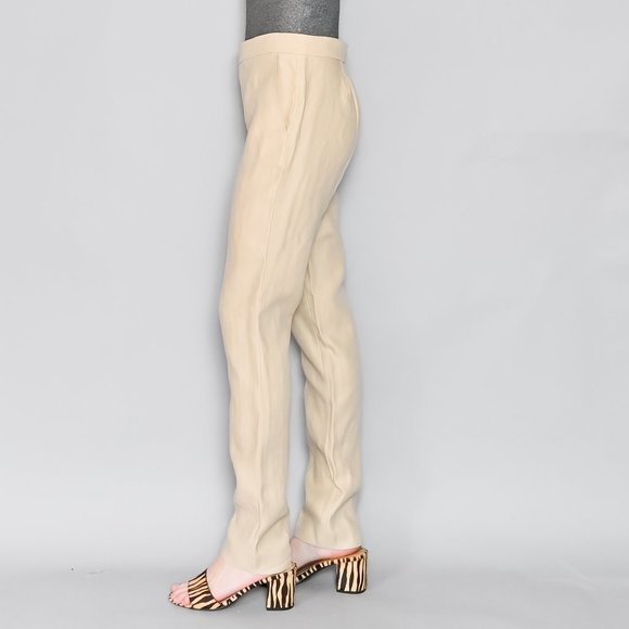 180. RALPH LAUREN COLLECTION Spring Summer 09 Khaki Straight Leg Linen Pants 31" - Picture 7 of 9